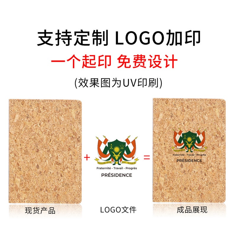 New Natural Cork Grain Red Wine Stopper Material Passport Holder Corporate Logo Printed Card Holder New Wallet - Image 4